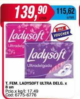 Maxiconsumo T. fem. ladysoft ultra delg. x 8 oferta