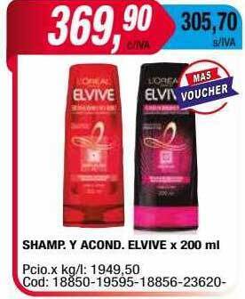 Maxiconsumo Shamp. y acond. elvive x 200 ml oferta