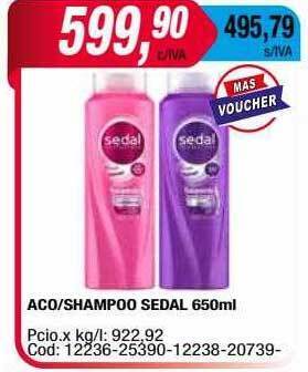 Maxiconsumo Aco-shampoo sedal 650ml oferta