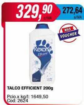 Maxiconsumo Talco efficient 200g oferta