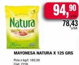 Maxiconsumo Mayonesa natura x 125 grs oferta