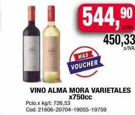 Maxiconsumo Vino alma mora varietales x750cc oferta