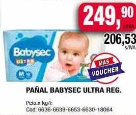 Maxiconsumo Pañal babysec ultra reg. oferta