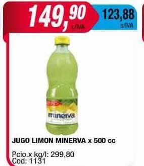Maxiconsumo Jugo limon minerva x 500 cc oferta