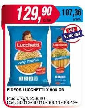 Maxiconsumo Fideos lucchetti x 500 gr oferta