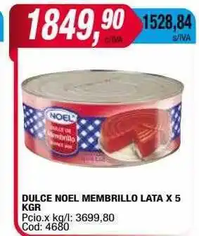 Maxiconsumo Dulce noel membrillo lata x 5 kgr oferta