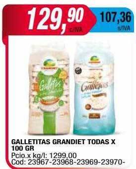Maxiconsumo Galletitas grandiet todas x 100 gr oferta