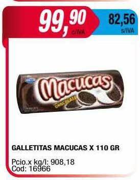 Maxiconsumo Galletitas macucas x 110 gr oferta