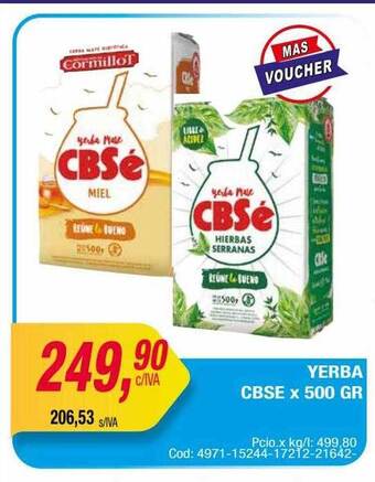 Maxiconsumo Yerba cbse x 500 gr oferta
