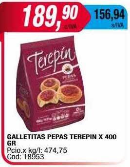 Maxiconsumo Galletitas pepas terepin x 400 gr oferta
