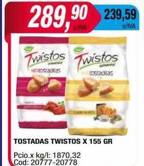 Maxiconsumo Tostadas twistos x 155 gr oferta
