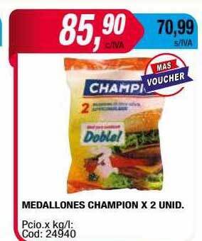 Maxiconsumo Medallones champion x 2 oferta
