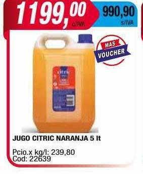 Maxiconsumo Jugo citric naranja 5 lt oferta