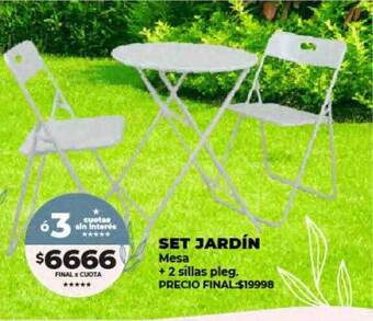 Supermayorista Vital Set jardín mesa + 2 sillas pleg oferta