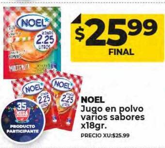 Supermayorista Vital Noel jugo en polvo varios sabores oferta