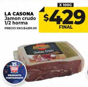 Supermayorista Vital La casona jamon crudo 1 2 horma oferta