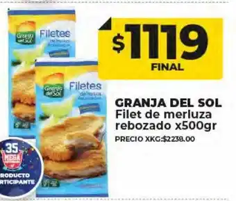 Supermayorista Vital Granja del sol filet de merluza rebozado oferta
