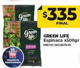 Supermayorista Vital Green life espinaca oferta
