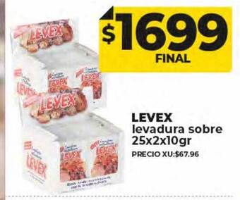 Supermayorista Vital Levex levadura sobre oferta