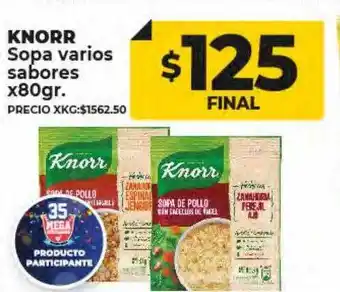 Supermayorista Vital Knorr sopa varios sabores oferta