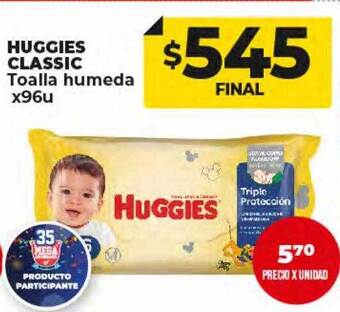 Supermayorista Vital Huggies classic toalla humeda oferta