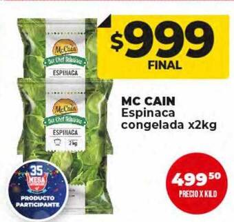 Supermayorista Vital Mc cain espinaca congelada oferta