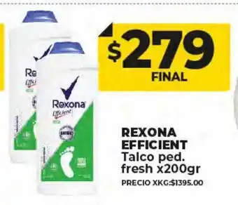 Supermayorista Vital Rexona efficient talco ped fresh oferta