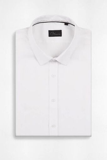 Macowens Camisa de vestir lisa blanca oferta