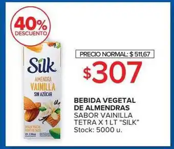 Carrefour Market Bebida vegetal de alemdras sabor vanilla tetra silk 40% descuento oferta