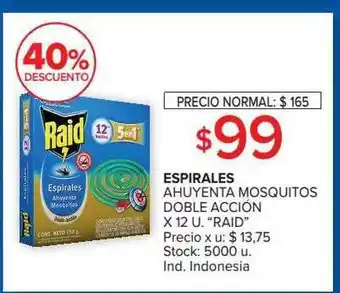 Carrefour Market Espirales ahuyenta mosquitos doble acción raid 40% descuento oferta
