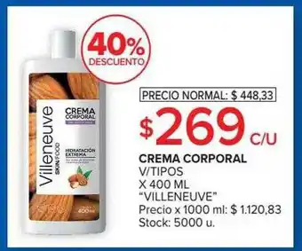 Carrefour Market Crema corporal v-tipos villeneuve 40% descuento oferta