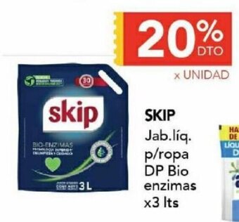 Nini Mayorista Skip Jab. Líq. p/ropa DP Bio Enzimas x 3lts oferta