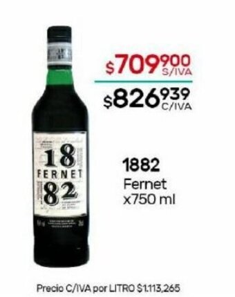 Nini Mayorista 1882 Fernet x 750ml oferta