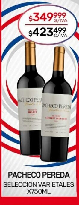 Nini Mayorista Pacheco Pereda Seleccion Varietales x 750ml oferta