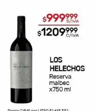 Nini Mayorista Los Helechos Reserva Malbec x 750ml oferta