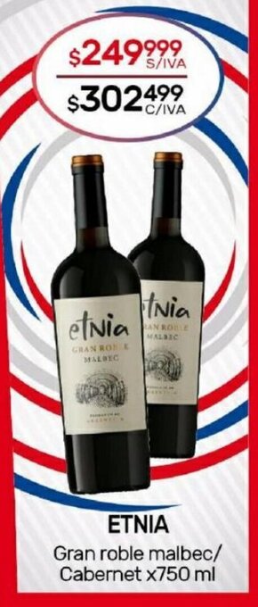 Nini Mayorista Etnia Gran Roble Malbec/Cabernet x 750ml oferta