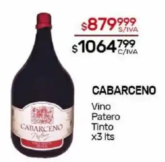 Nini Mayorista Cabarceno Vino Patero Tinto x 3lts oferta