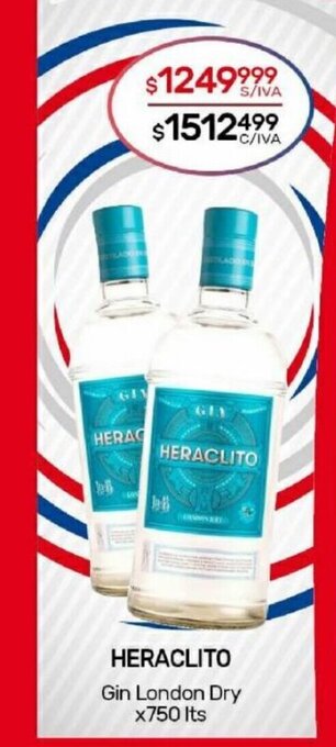 Nini Mayorista Heraclito Gin London Dry x 750lts oferta