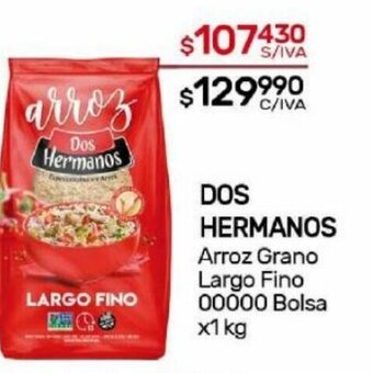 Nini Mayorista Dos Hermanos Arroz Grano Largo Fino 00000 Bolsa x 1kg oferta