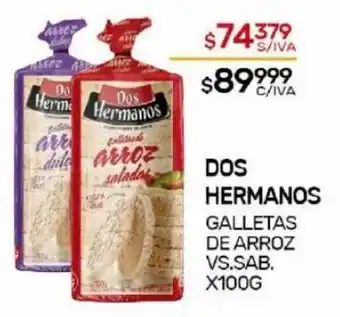 Nini Mayorista Dos Hermanos Galletas De Arroz vs. Sab. x 100g oferta