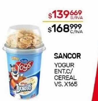 Nini Mayorista Sancor Yogur Ent. C/Cereal vs x 165 oferta