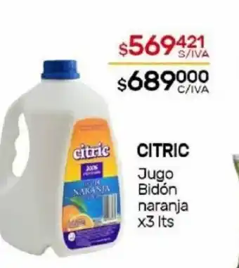 Nini Mayorista Citric Jugo Bidón Naranja x 3lts oferta