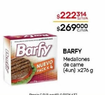 Nini Mayorista Barfy Medallones de Carne (4un) x 276g oferta