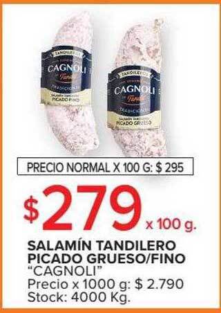 Carrefour Salamín tandilero picado grueso-fino cagnoli oferta