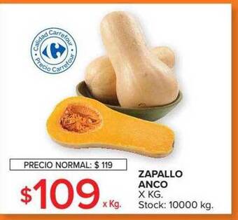 Carrefour Zapallo anco x kg oferta