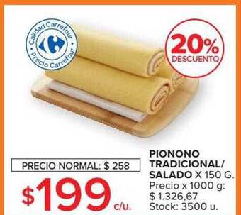 Carrefour Pionono tradicional - salado 20% descuento oferta