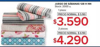 Carrefour Juego de sábanas 128 h nn oferta