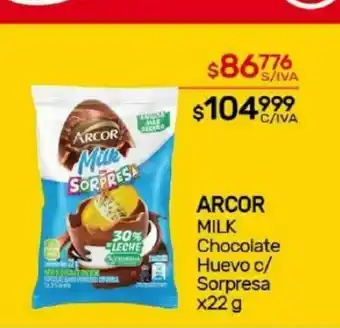 Nini Mayorista Arcor Milk Chocolate Huevo c/ Sorpresa x 22g oferta