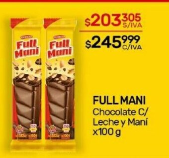 Nini Mayorista Full Mani Chocolate C/ Leche Y mani x 100g oferta