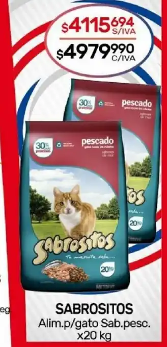 Nini Mayorista Sabrositos Alim. p/gato Sab. Pesc. x 20kg oferta